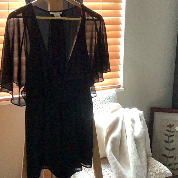 Arden B Dresses & Skirts - Black Sheer Overlay Dress